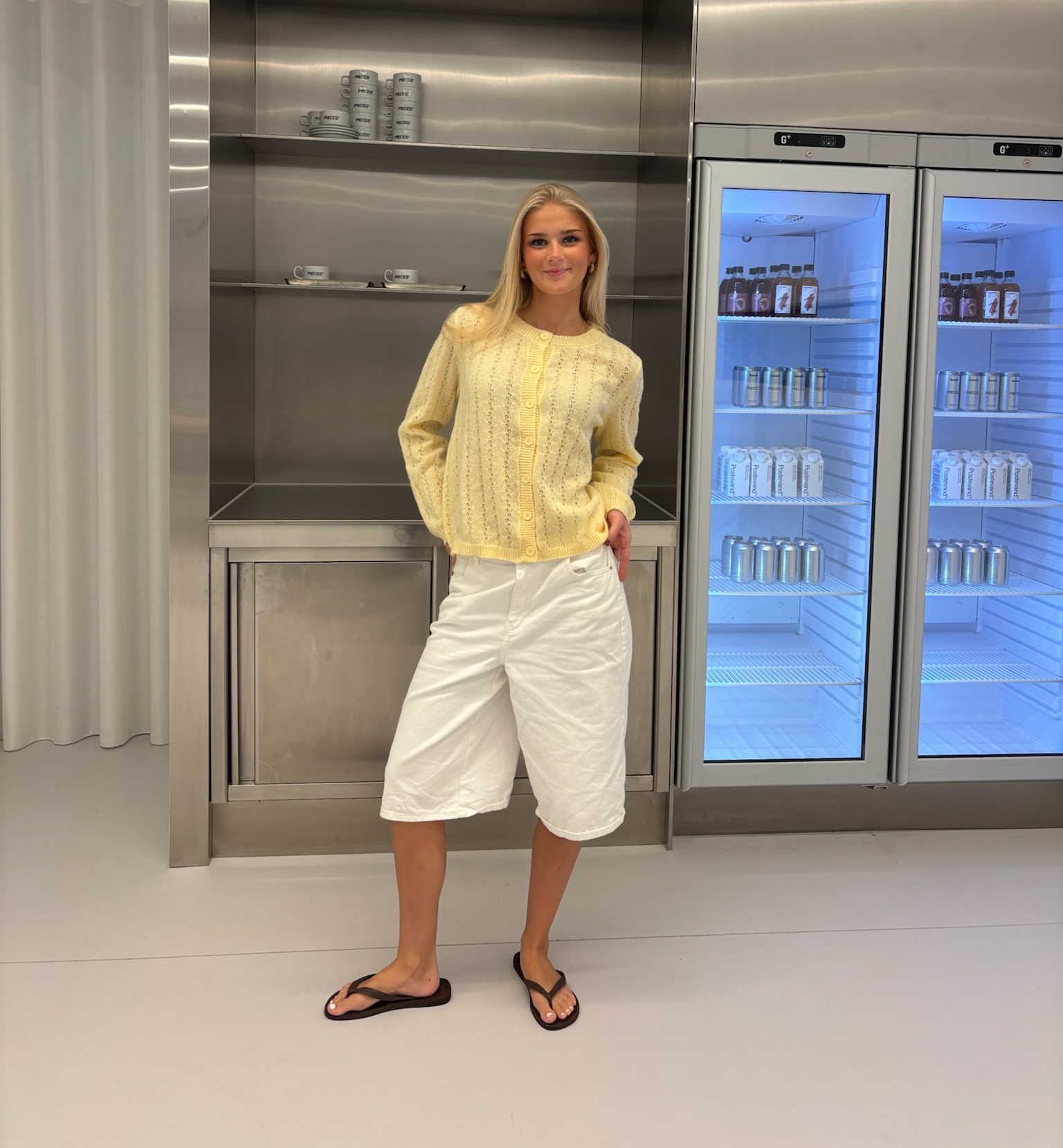 PCADA Knitted Cardigan - French Vanilla